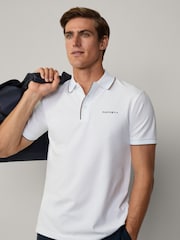 Белый - Hackett Classic Fit Sport Stretch Piqué Polo - Image 1 of 7