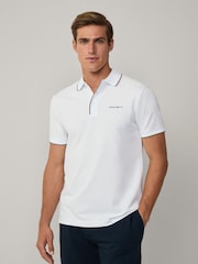 Белый - Hackett Classic Fit Sport Stretch Piqué Polo - Image 2 of 7