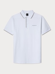 Белый - Hackett Classic Fit Sport Stretch Piqué Polo - Image 6 of 7