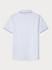 Белый - Hackett Classic Fit Sport Stretch Piqué Polo - Image 7 of 7