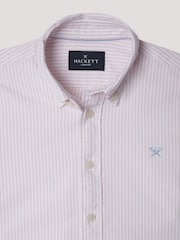 Розовый - Hackett Bengal Striped Oxford Shirt - Изображение 3 из 4