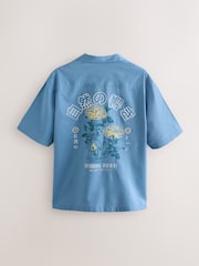 Blue Back Printed Short Sleeve Shirt - Image 6 of 9