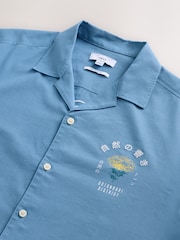 Blue Back Printed Short Sleeve Shirt - Image 8 of 9