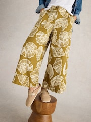 White Stuff Green Roxy Linen Blend Culottes - Image 1 of 6