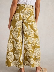 White Stuff Green Roxy Linen Blend Culottes - Image 2 of 6