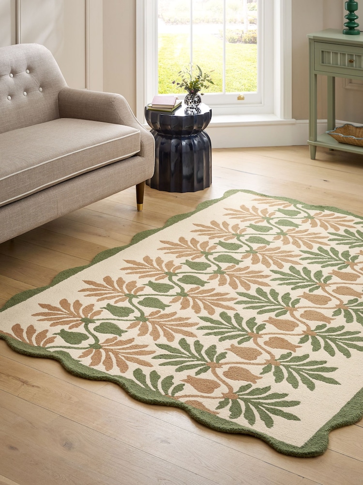 Nina Campbell Green Holland Park Wool Tufted Rug - Image 1 of 5