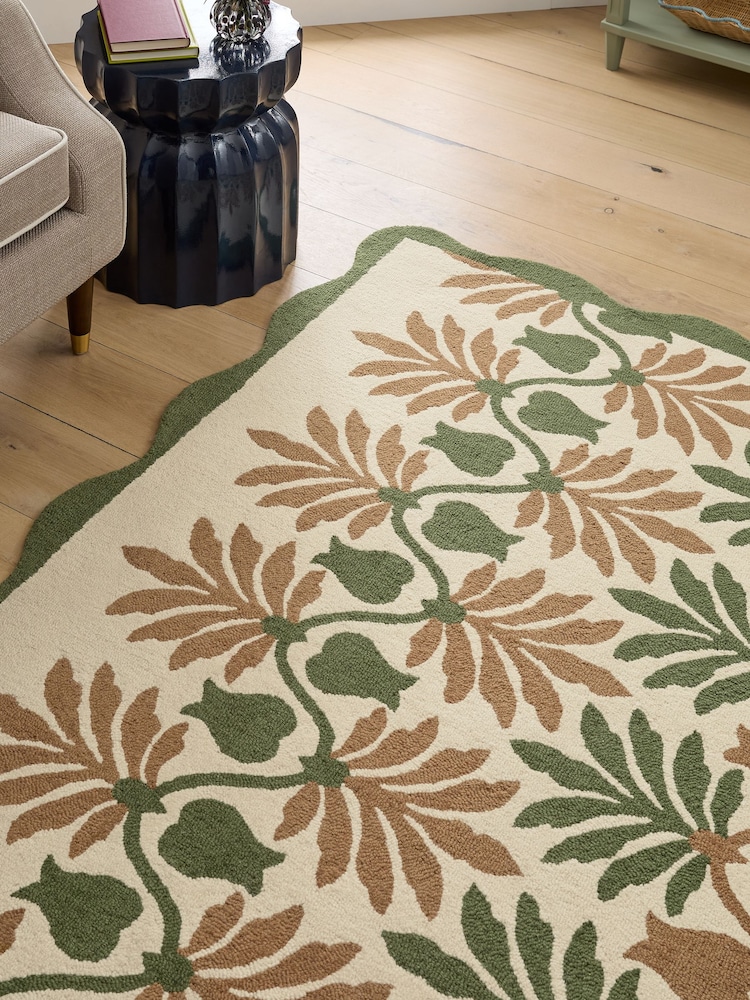 Nina Campbell Green Holland Park Wool Tufted Rug - Image 2 of 5