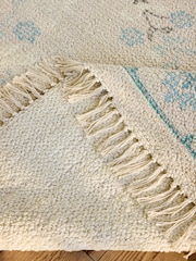 Shabby Chic by Rachel Ashwell® Blue Printed Boucle Tassel Rug - Image 4 of 4