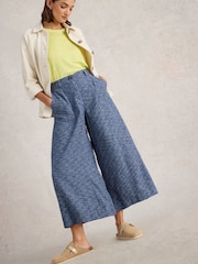 White Stuff Blue Roxy Linen Blend Culottes - Image 2 of 6