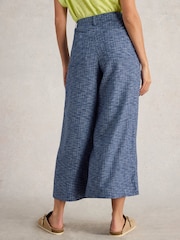 White Stuff Blue Roxy Linen Blend Culottes - Image 3 of 6