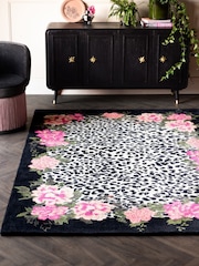 Rockett St George Leopard Love Floral Border Tufted Rug - Image 1 of 5