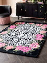 Rockett St George Leopard Love Floral Border Tufted Rug - Image 3 of 5