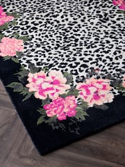 Rockett St George Leopard Love Floral Border Tufted Rug - Image 5 of 5
