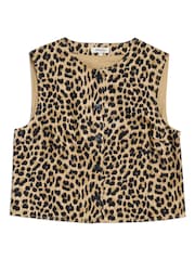 Albaray Animal 100% Cotton Button Shell Brown Top - Image 5 of 5