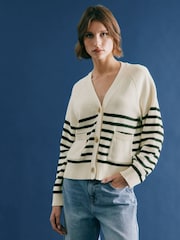 Albaray Relaxed V-Neck 100% Cotton Cardigan - Image 1 of 4