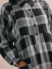 Albaray Check Pocket Black 100% Organic Cotton Shirt Dress - Image 3 of 4