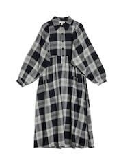 Albaray Check Pocket Black 100% Organic Cotton Shirt Dress - Image 4 of 4
