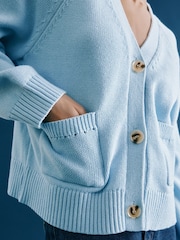 Albaray Relaxed V-Neck 100% Cotton Cardigan - Image 3 of 4
