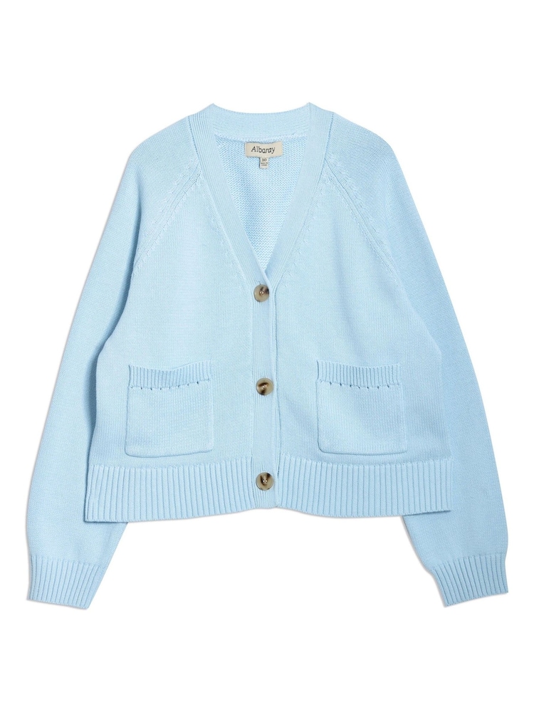 Albaray Relaxed V-Neck 100% Cotton Cardigan - Image 4 of 4