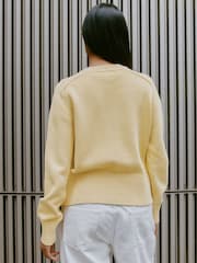 Albaray Yellow Lemon 100% Cotton Crew Cardigan - Image 2 of 5