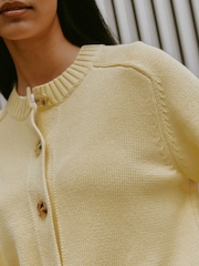 Albaray Yellow Lemon 100% Cotton Crew Cardigan - Image 3 of 5