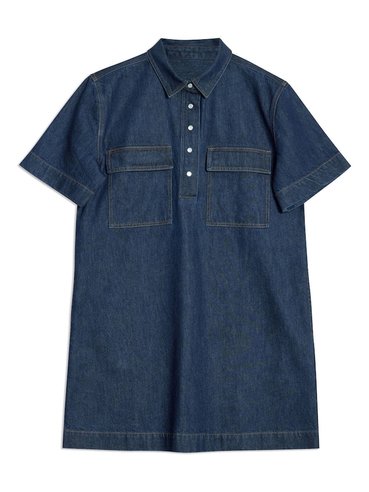 Albaray Blue Short Denim Shirt Dress - Image 4 of 4