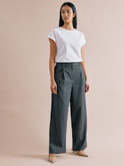 Albaray Grey Pinstripe Trousers - Image 1 of 5