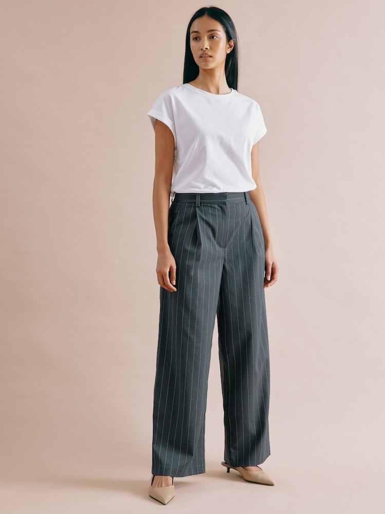 Albaray Grey Pinstripe Trousers - Image 1 of 5