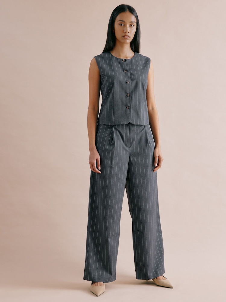Albaray Grey Pinstripe Trousers - Image 4 of 5