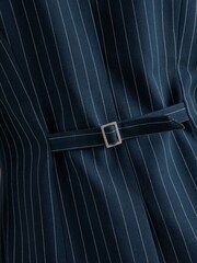 Albaray Blue Pinstripe Collarless Waistcoat - Image 4 of 7
