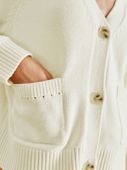 Albaray Relaxed V-Neck 100% Cotton Cardigan - Image 2 of 3