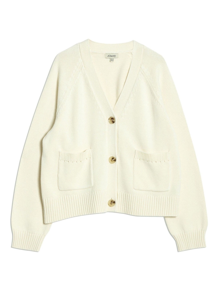 Albaray Relaxed V-Neck 100% Cotton Cardigan - Image 3 of 3