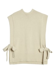 Albaray Natural 100% Cotton Knitted Tabbard Tank Top - Image 5 of 5