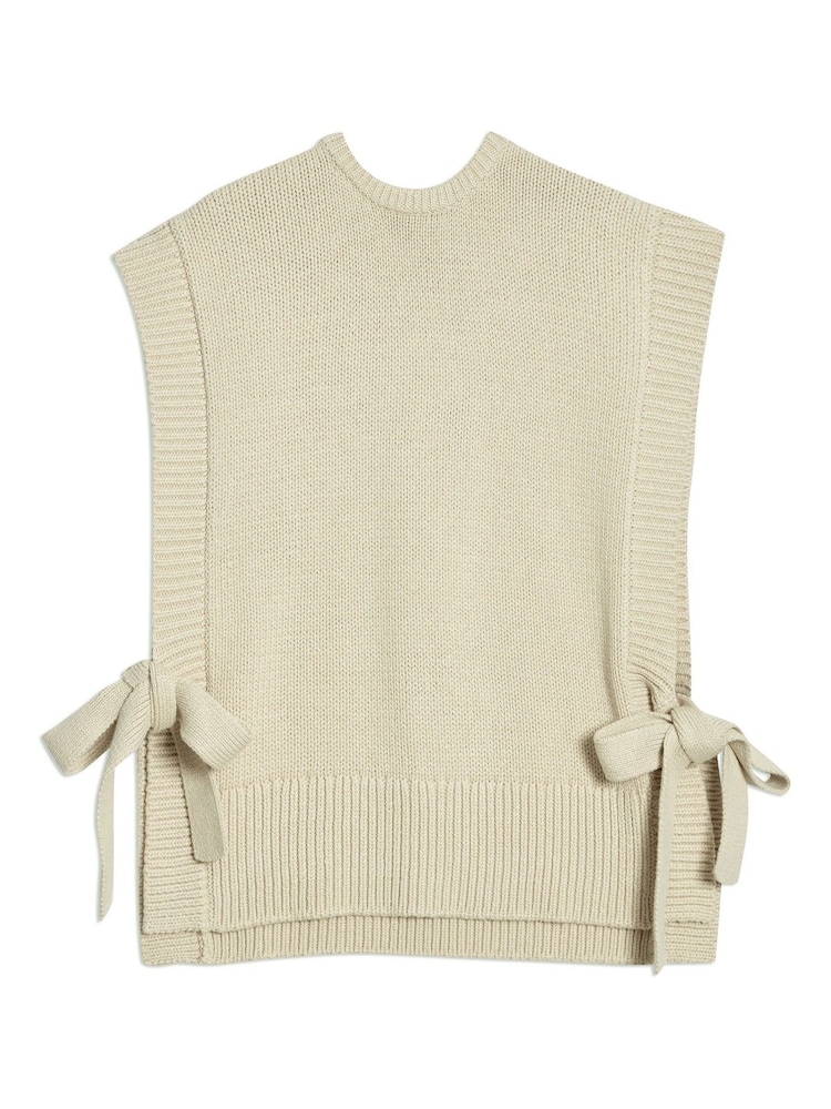 Albaray Natural 100% Cotton Knitted Tabbard Tank Top - Image 5 of 5