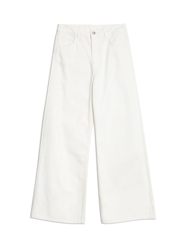 Albaray Cream Full Length Wide Leg 100% Cotton Jeans - Image 4 of 4