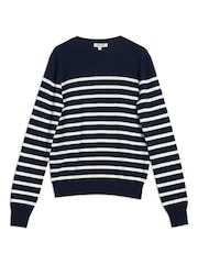 Albaray Blue Stripe Crew Lightweight Jumper - Image 5 of 5