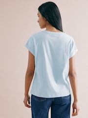 Azul - Albaray 100% Cotton Roll Back T-Shirt - Imagen 2 de 4