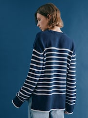Albaray Blue Breton 100% Cotton Stripe Jumper - Image 2 of 4