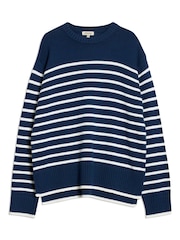 Albaray Blue Breton 100% Cotton Stripe Jumper - Image 4 of 4