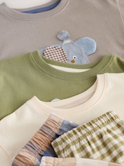 Olive Green/Stone/Ecru Animal Check Woven Bottom Pyjamas 3 Pack (9mths-8yrs) - Image 13 of 13