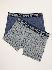 FatFace Navy 2 Pairs of Lion's Tour Boxers - Image 1 of 2