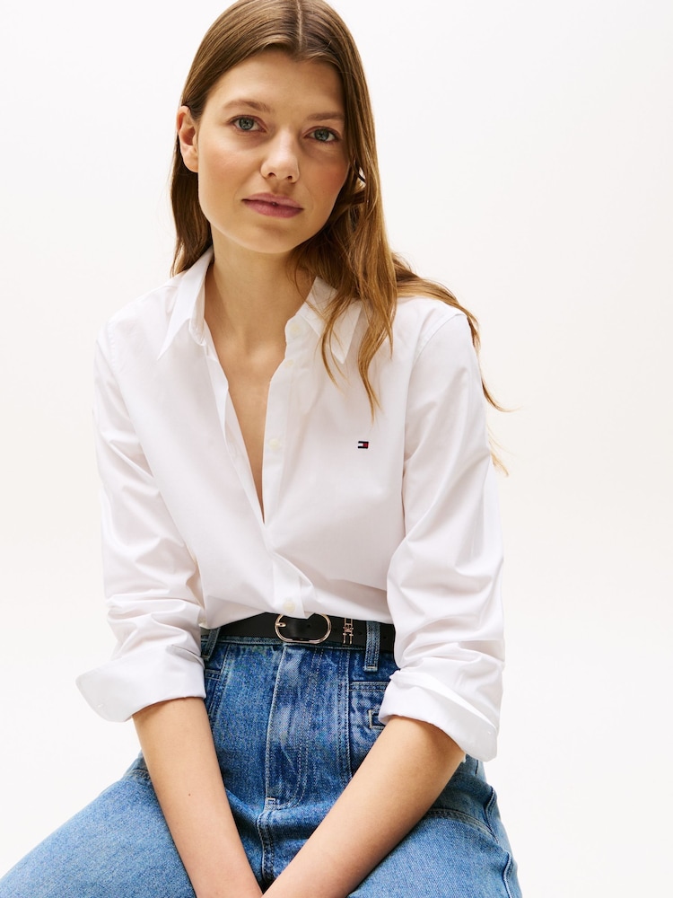 Tommy Hilfiger White Stretch Regular Shirt - Image 3 of 5