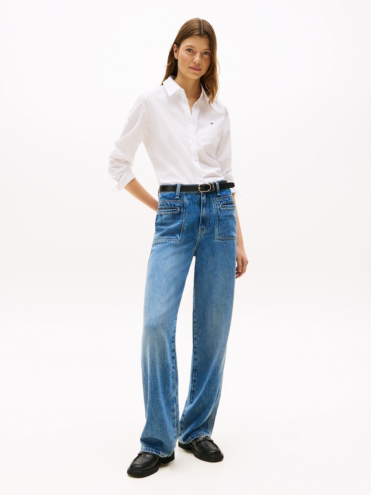 Tommy Hilfiger White Stretch Regular Shirt - Image 4 of 5