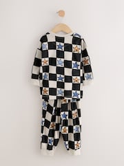 Multi Star and Checkerboard Oversized Pyjamas 3 Pack (9mths-10yrs) - Image 11 of 13