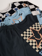 Multi Star and Checkerboard Oversized Pyjamas 3 Pack (9mths-10yrs) - Image 13 of 13