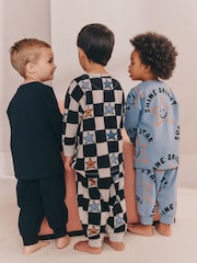 Multi Star and Checkerboard Oversized Pyjamas 3 Pack (9mths-10yrs) - Image 2 of 13