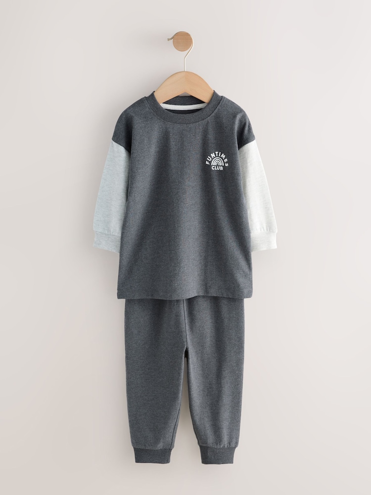 Blau / Grau Slogan - Relaxed Fit Pyjamas im 3er-Pack (9 Monate bis 10 Jahre) - Bild 2 von 7