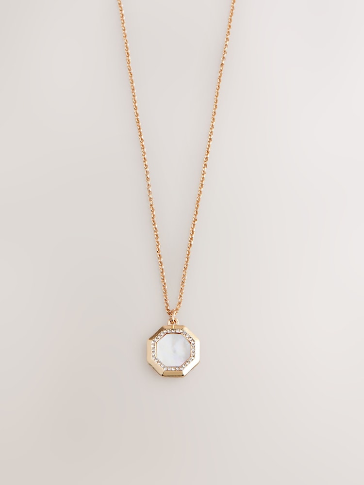 Tonalité d'or - Mother Of Pearl Octagon Necklace - Image 1 of 3