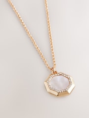 Tonalité d'or - Mother Of Pearl Octagon Necklace - Image 2 de 3