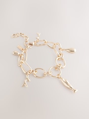 Gold Tone Fish Charm Bracelet - Image 1 of 4